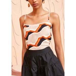 NWOT Ulla Johnson Sleeveless Ruffle Cali Striped Tank Top